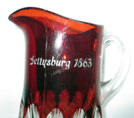 Gettysburg Souvenir Ruby-flash pitcher, as in book - ON SALE