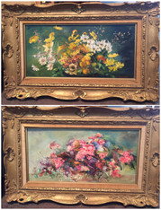 Pair of Florals by Listed Artist, Kitty  Brandfield (1910-1999)
