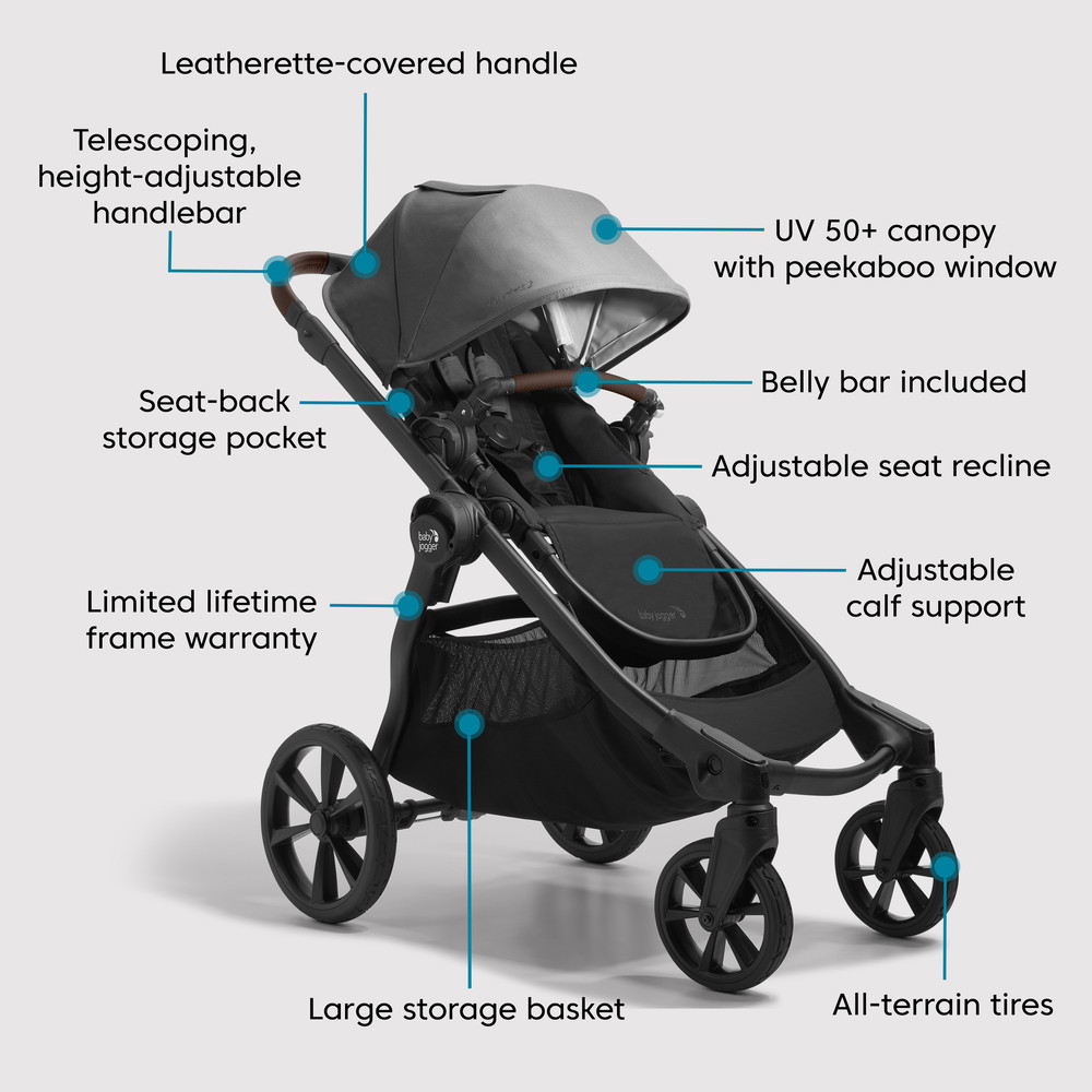 Hyret Layouten at forstå 2023 Baby Jogger City Select 2 Eco Collection Single Stroller (Belly Bar  Included) - Harbor Grey - Ships Now! - City Select Strollers