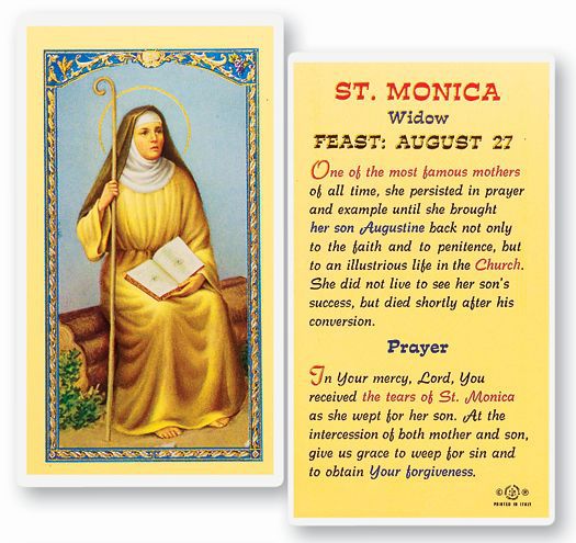 St. Monica Laminated Holy Card 