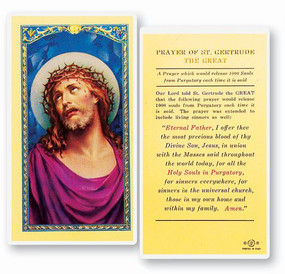 St. Gertrude the Great Prayer Laminated Holy Card