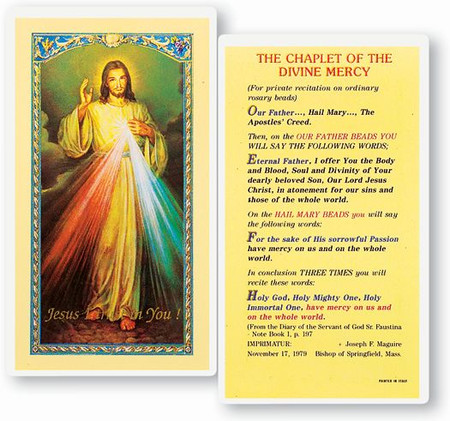 Chaplet of the Divine Mercy Laminated Holy Card
