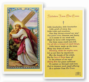 Splinters From the Cross Laminated Holy Card