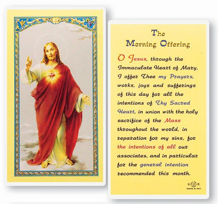 Morning Offering Laminated Holy Card