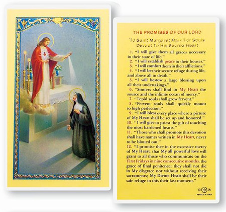 Promises of Our Lord Laminated Holy Card
