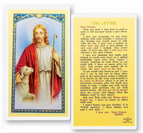 Letter from Jesus (Good Shepard) Laminated Holy Card