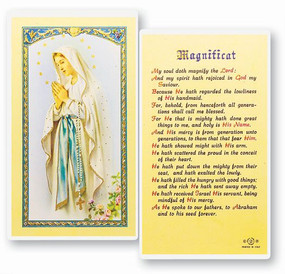 Our Lady of Lourdes Magnificat Laminated Holy Card
