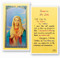 Immaculate Heart of Mary Prayer Laminated Holy Card