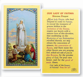Our Lady of Fatima Novena Laminated Holy Card
