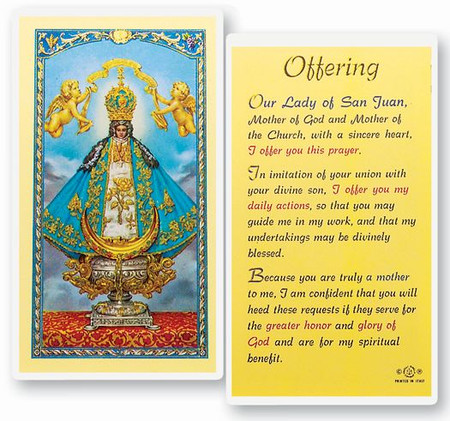 Our Lady of San Juan Offering Laminated Holy Card