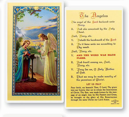 Angelus Prayer Laminated Holy Card