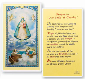 Our Lady of Charity Prayer Laminated Holy Card