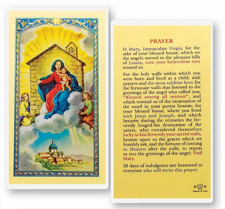 Our Lady of Loretto Prayer Laminated Holy Card