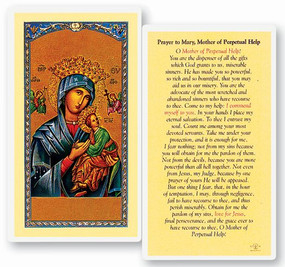 Mother of Perpetual Help Prayer Laminated Holy Card