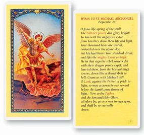 St. Michael the Archangel Hymn Laminated Holy Card