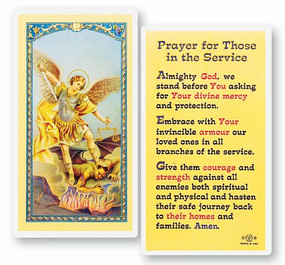 St. Michael the Archangel - Prayer for Those in the Service - Laminated Holy Card