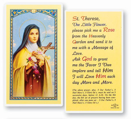 St. Therese Laminated Holy Card