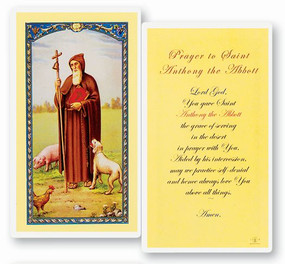St. Anthony Abbott Prayer Laminated Holy Card