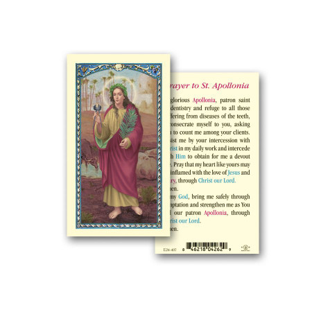 St. Apollonia Prayer Laminated Holy Card