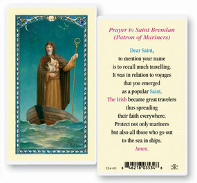 St. Brendan Prayer Laminated Holy Card