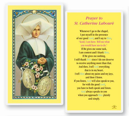 St. Catherine Laboure Laminated Holy Card