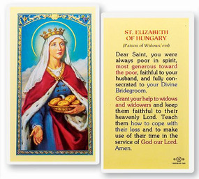 St. Elizabeth of Hungary Patron of Widows/ers Prayer Laminated Holy Card
