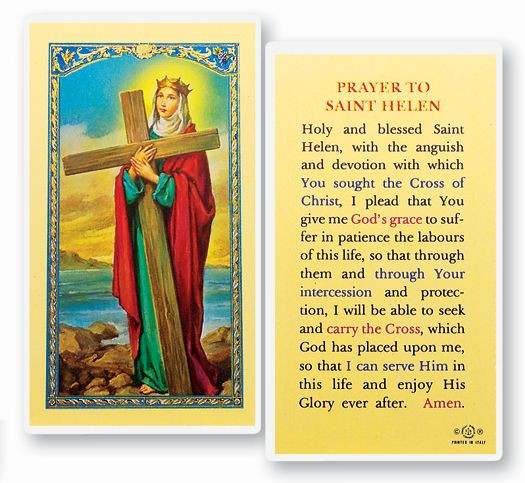 Saint Helen Prayer Laminated Holy Card