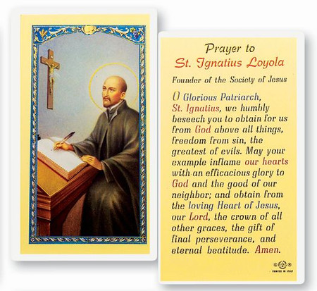 St. Ignatius Loyola Prayer Laminated Holy Card