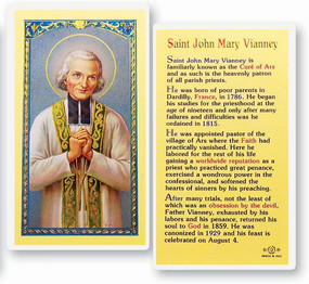 St. John Mary Vianney Laminated Holy Card