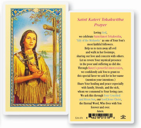 St. Kateri Tekakwitha Laminated Holy Card