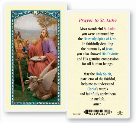 St. Luke Prayer Laminated Holy Card