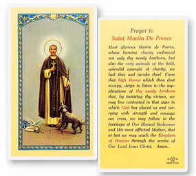 St. Martin de Porres Prayer Laminated Holy Card