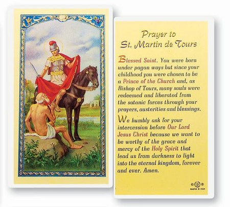 St. Martin of Tours Prayer Laminated Holy Card