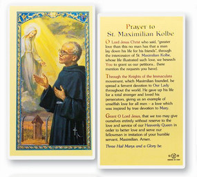 St. Maximilian Kolbe Prayer Laminated Holy Card