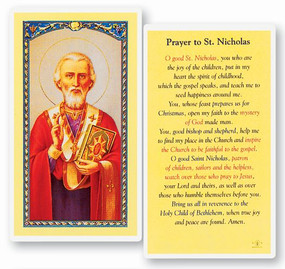 St. Nicholas Prayer Laminated Holy Card