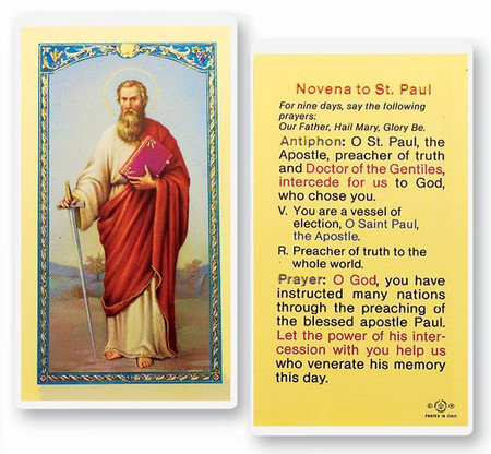 St. Paul Novena Laminated Holy Card