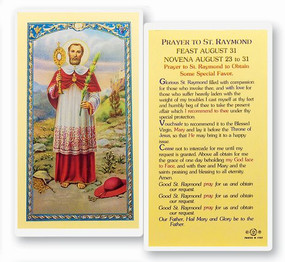 St. Raymond Prayer Laminated Holy Card