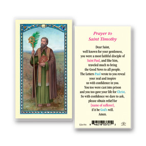 St. Timothy Prayer Laminated Holy Card
