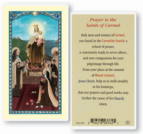 Prayers to the Saints of Carmel Laminated Holy Card