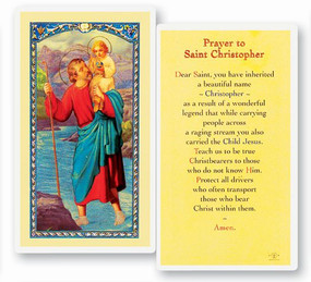St. Christopher Prayer Laminated Holy Card