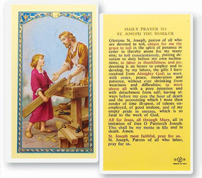 St. Joseph Patron of Workers Daily Prayer Laminated Holy Card