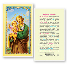St. Joseph 50th Year of Our Lord Prayer Laminated Holy Card