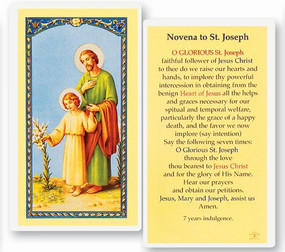 St. Joseph Novena Laminated Holy Card