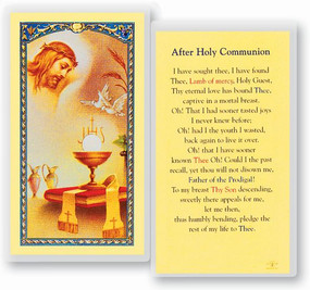 Prayer After Holy Communion Laminated Holy Card