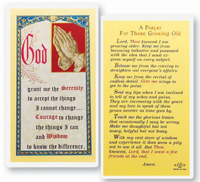Prayer for Those Growing Old Laminated Holy Card