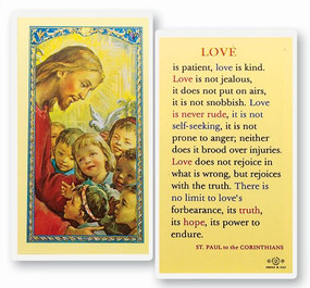 Love is Patient Laminated Holy Card