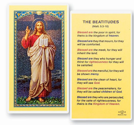 Beatitudes Laminated Holy Card