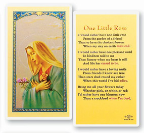 One Little Rose Laminated Holy Card