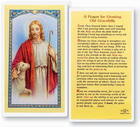 Prayer for Growing Old Gracefully Laminated Holy Card