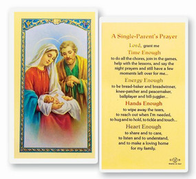 Single Parent's Prayer Laminated Holy Card